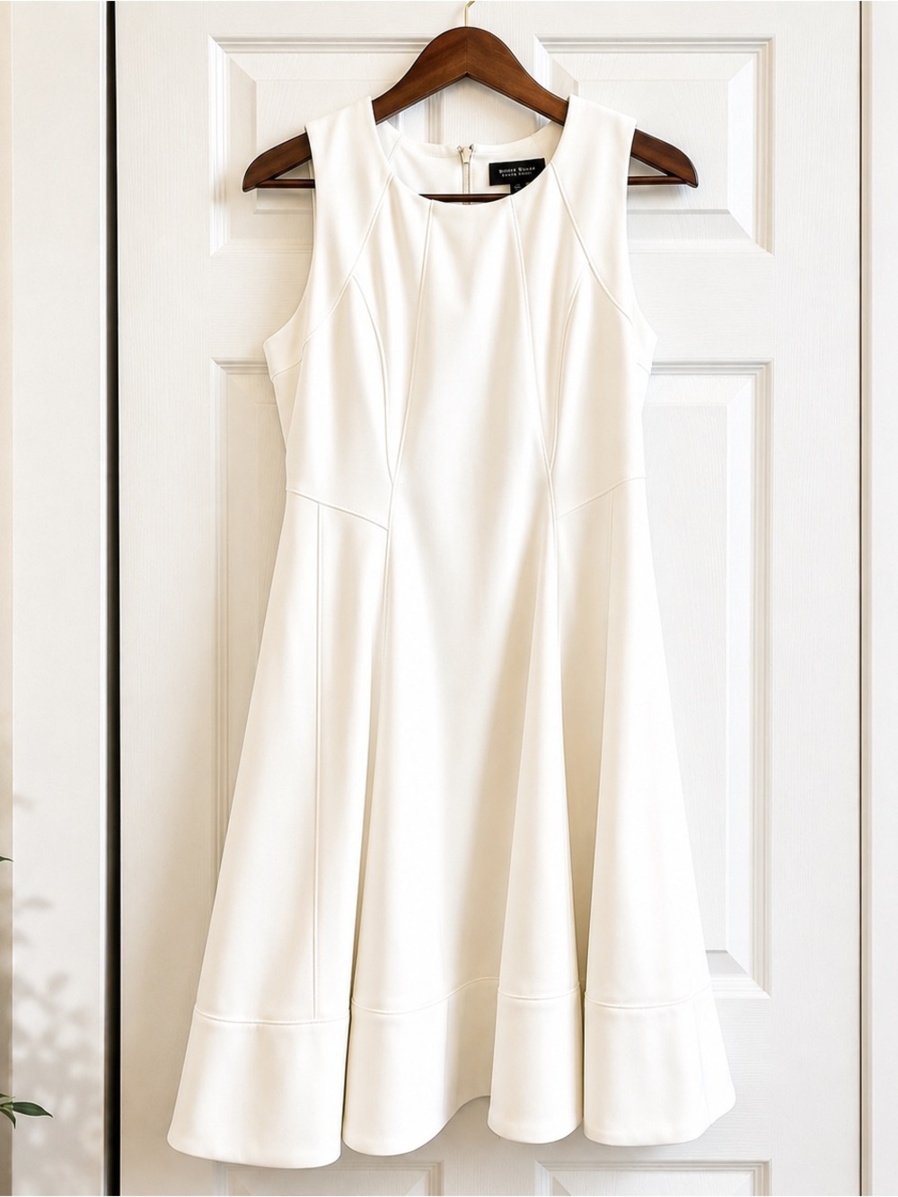 White House Black Market White Sleeveless Fit-and-Flare Dress